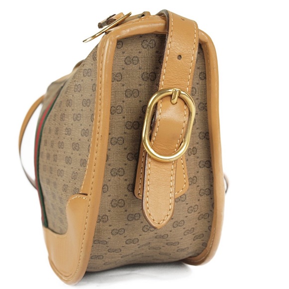 🔴SOLD🔴GUCCI Vintage Sherry Line Micro GG Web PVC Canvas Browns Crossbody bag - Picture 9 of 15